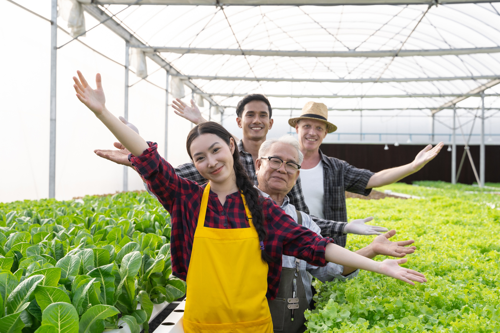 Farmers in a Greenhouse